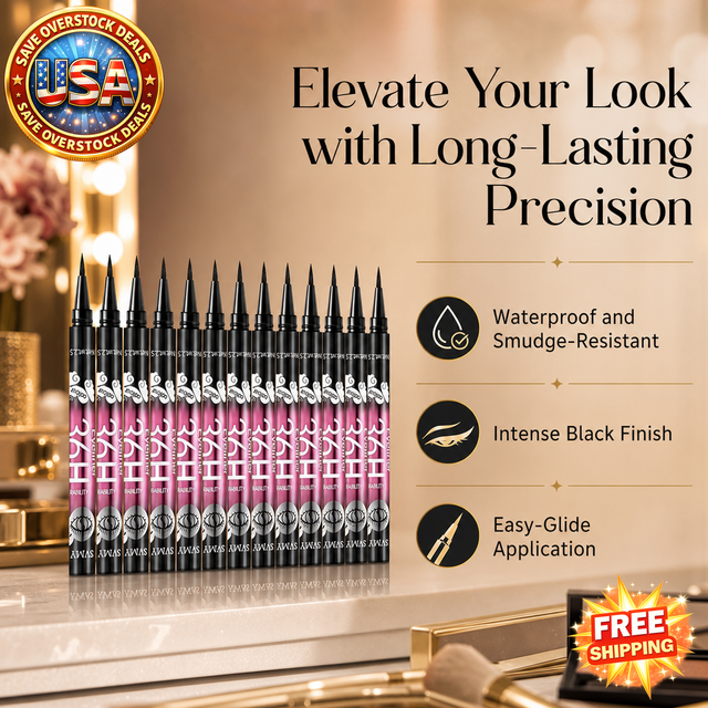 Black Liquid Eyeliner 12-Pack, Long-Lasting & Waterproof