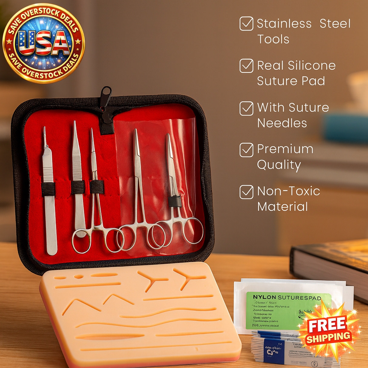 Suture Practice Kit for Medical Students - 1-4 Set Surgical Training Tools