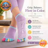 Colorful Pilates Yoga Socks for Women - Anti-Slip Cotton Fitness