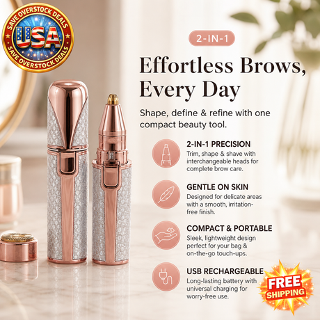 2 In1 Electric Eyebrow Trimmer for Women - Rechargeable Razor