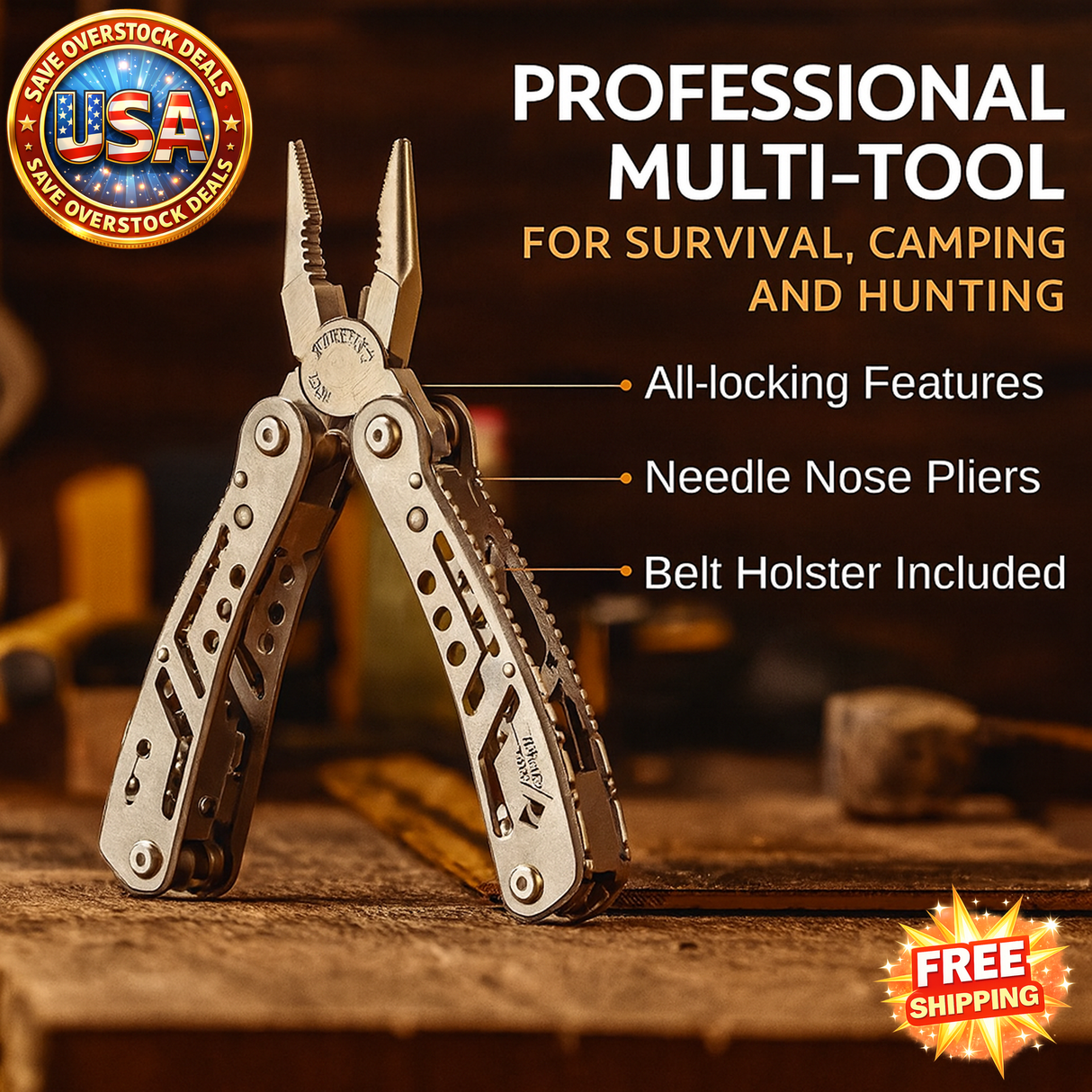 24-in-1 Multitool Pliers for Camping, Survival & Hunting Gifts for Men