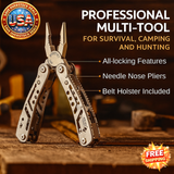 24-in-1 Multitool Pliers for Camping, Survival & Hunting Gifts for Men