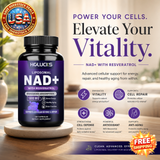 NAD+ Supplement with Resveratrol for Anti-Aging & Energy
