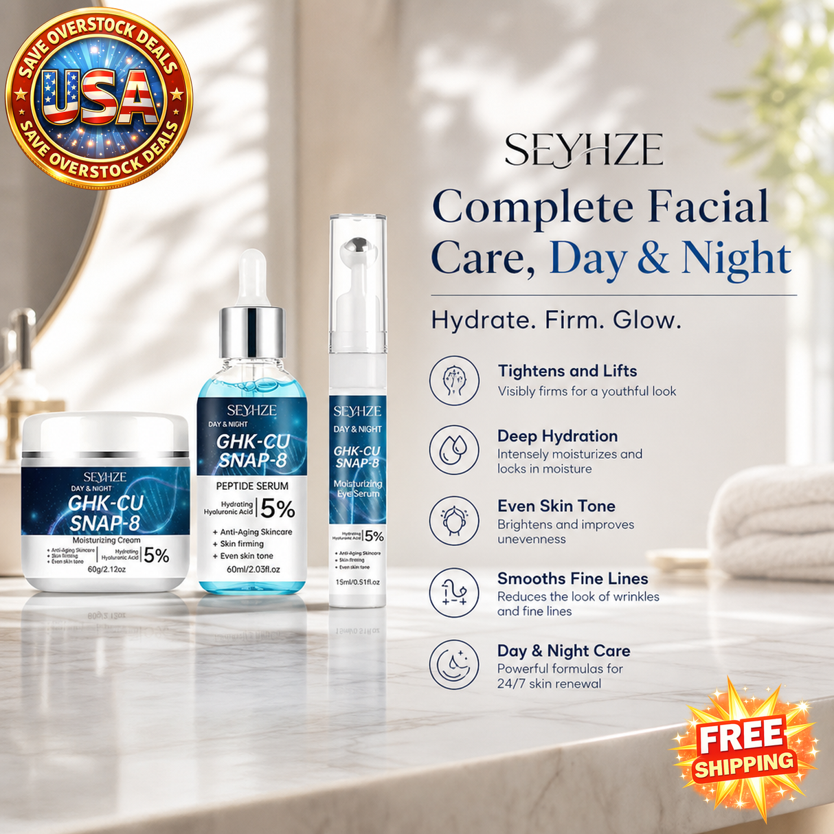 Facial Skincare Kit - Moisturizing Cream & Serum