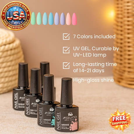 7pc Nail Gel Polish Set for DIY Nail Art and Decoration