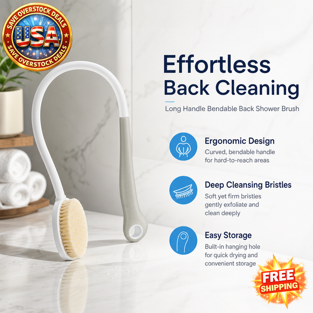Bendable Back Shower Brush U-Shaped Exfoliating Tool