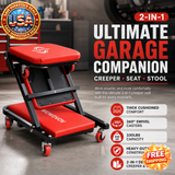Heavy Duty 2-in-1 Mechanic Creeper Seat with Wheels