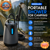 Portable Camping Shower with Rechargeable Battery and LED Display
