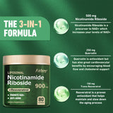 Nicotinamide Riboside Supplement with Resveratrol & Quercetin - 80 Capsules