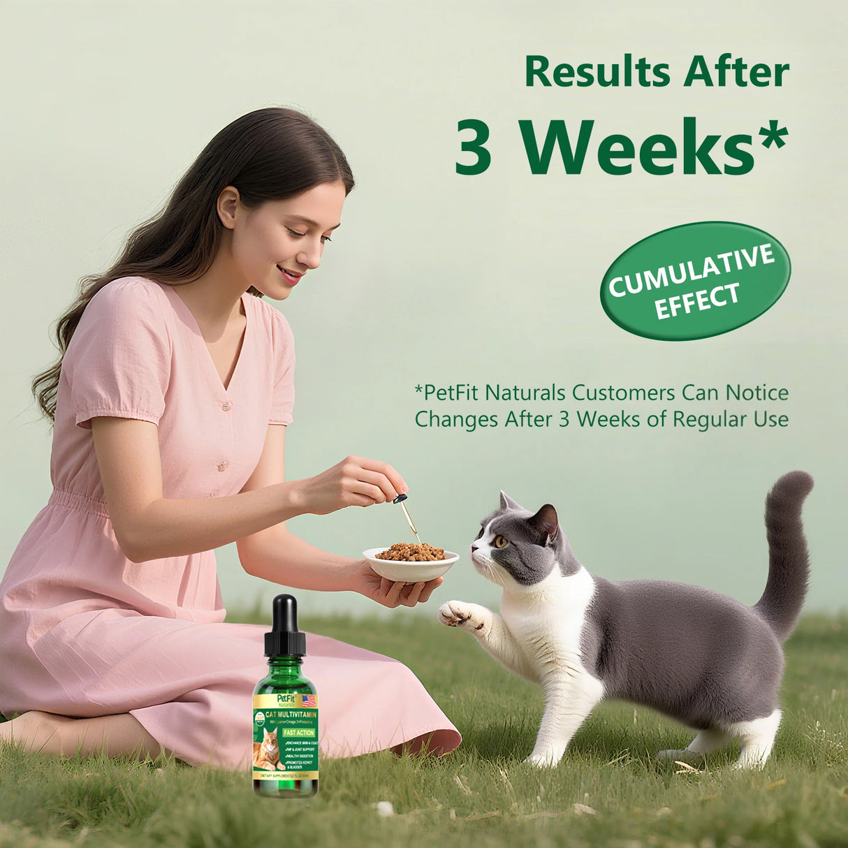 PetFit Naturals 2oz Liquid Cat Vitamins with Probiotics and Omega-3