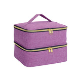 Nail Polish Organizer Tote Bag Double Layer Cosmetic Storage for Women