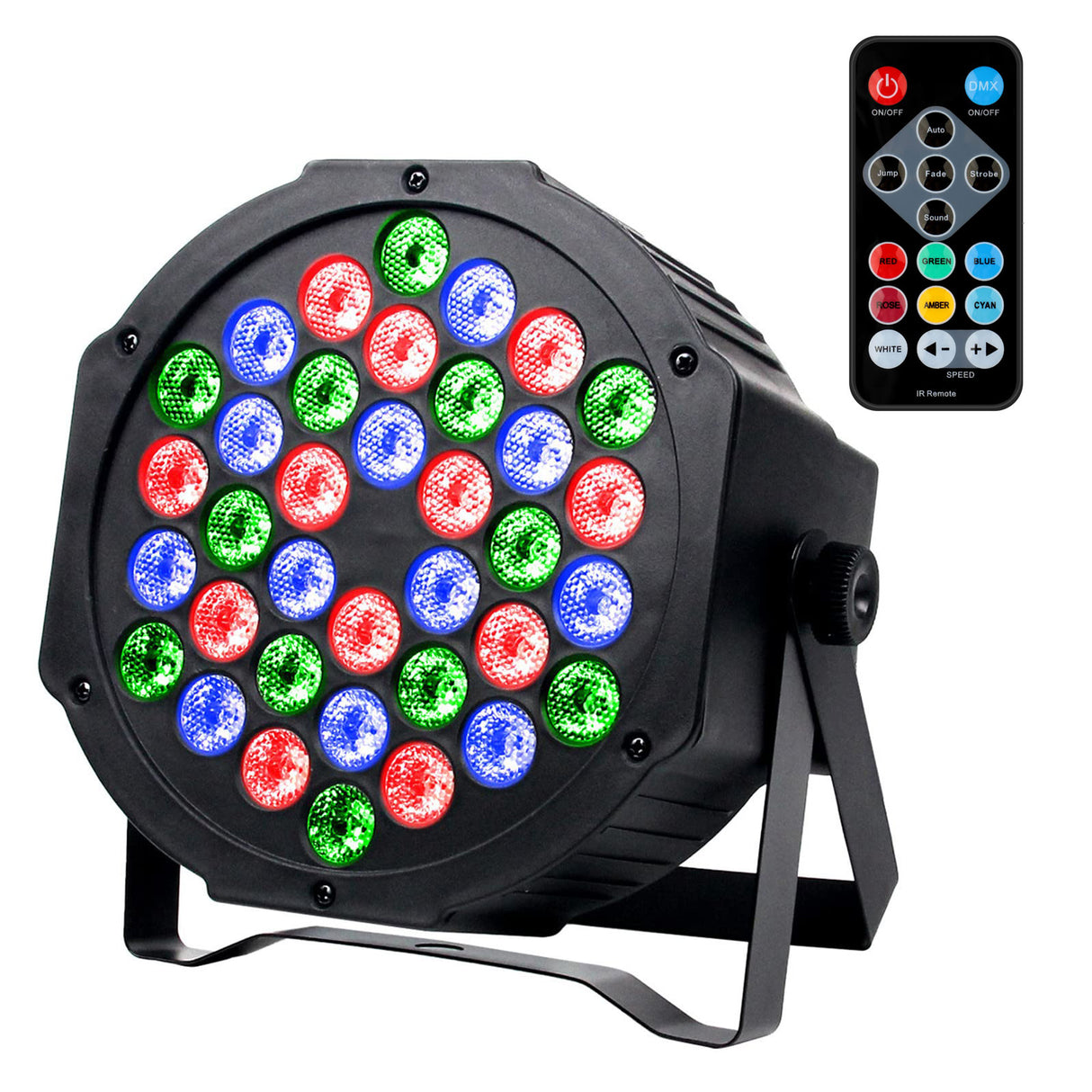 RGB LED Par Lights 36W 9 Modes Sound Activated Remote Control for Events
