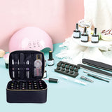 Nail Polish Organizer Tote Bag Double Layer Cosmetic Storage for Women