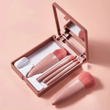 Pink Makeup Brush Kit | 5-Piece Professional Synthetic Brushes Set