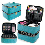 Nail Polish Organizer Tote Bag Double Layer Cosmetic Storage for Women