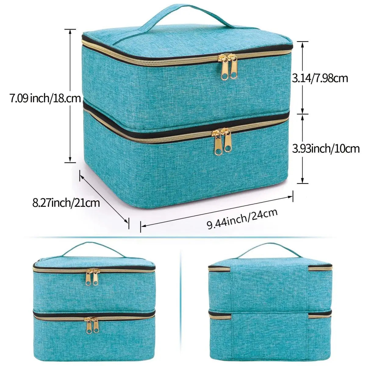 Nail Polish Organizer Tote Bag Double Layer Cosmetic Storage for Women