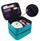 Nail Polish Organizer Tote Bag Double Layer Cosmetic Storage for Women