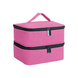 Nail Polish Organizer Tote Bag Double Layer Cosmetic Storage for Women