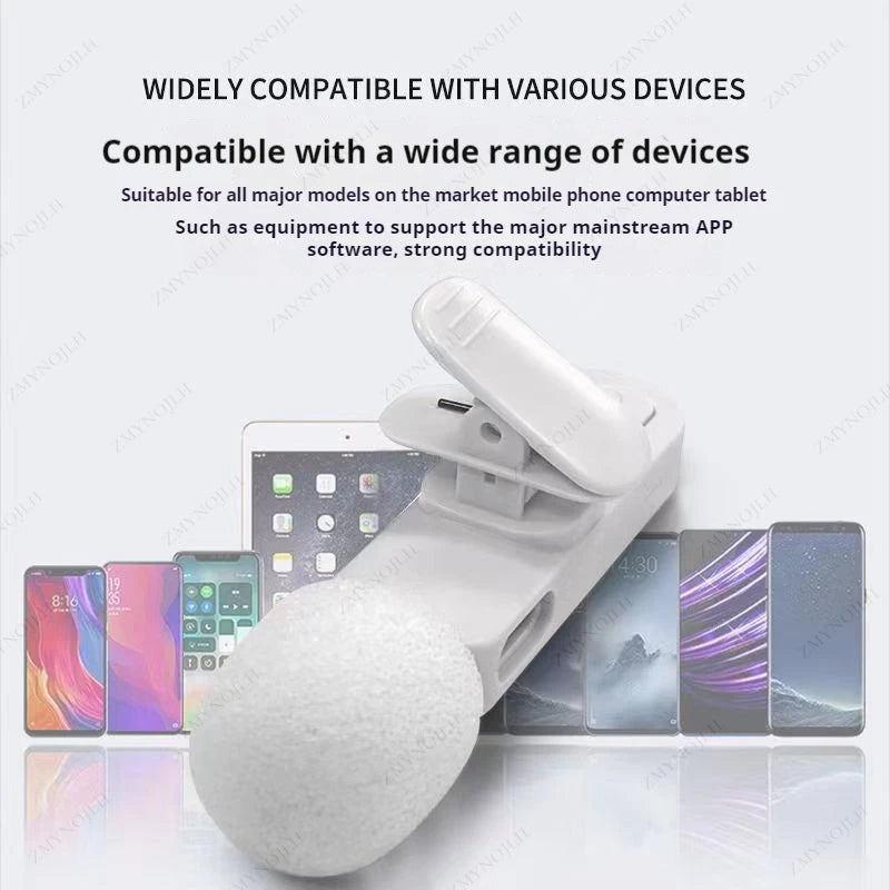 Wireless Lavalier Microphone for iPhone Android PC - Mini Audio Recording