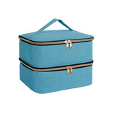 Nail Polish Organizer Tote Bag Double Layer Cosmetic Storage for Women