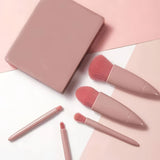 Pink Makeup Brush Kit | 5-Piece Professional Synthetic Brushes Set