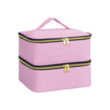Nail Polish Organizer Tote Bag Double Layer Cosmetic Storage for Women