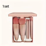 Pink Makeup Brush Kit | 5-Piece Professional Synthetic Brushes Set