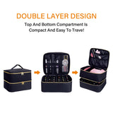 Nail Polish Organizer Tote Bag Double Layer Cosmetic Storage for Women