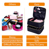 Nail Polish Organizer Tote Bag Double Layer Cosmetic Storage for Women