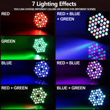 RGB LED Par Lights 36W 9 Modes Sound Activated Remote Control for Events