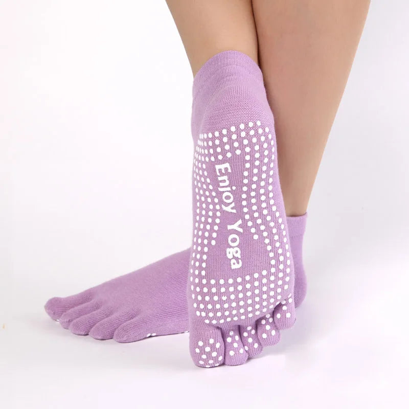 Colorful Yoga Socks for Women | Anti-Slip | Breathable Cotton | 1 Pair