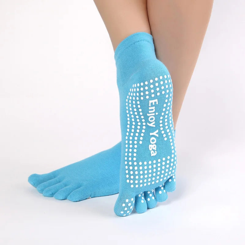 Colorful Yoga Socks for Women | Anti-Slip | Breathable Cotton | 1 Pair