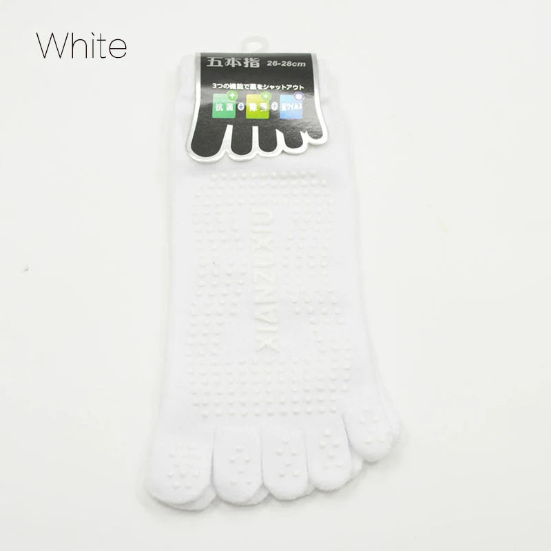 Men's Cotton Breathable Non-Slip Pilates Yoga Socks - 5 Toe Design