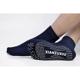 Men's Cotton Breathable Non-Slip Pilates Yoga Socks - 5 Toe Design