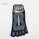 Men's Cotton Breathable Non-Slip Pilates Yoga Socks - 5 Toe Design