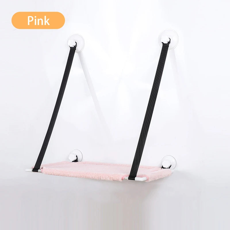 Double-layer Velvet Cat Suspension Bed with Suction Cups - 20kg Capacity