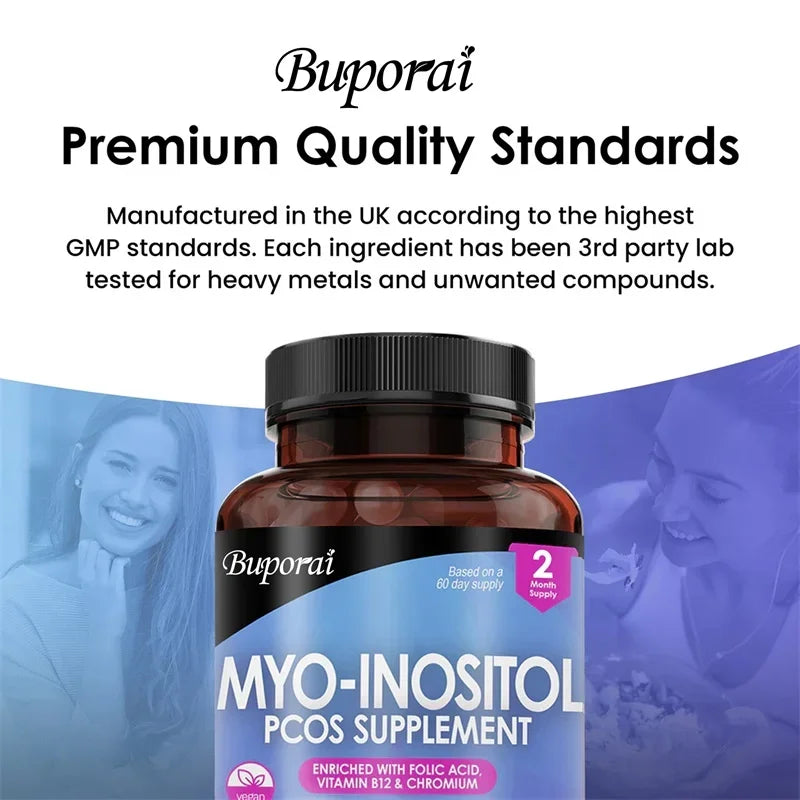 Myo-Inositol Supplement for Hormonal Balance & Ovarian Health - 120 Capsules