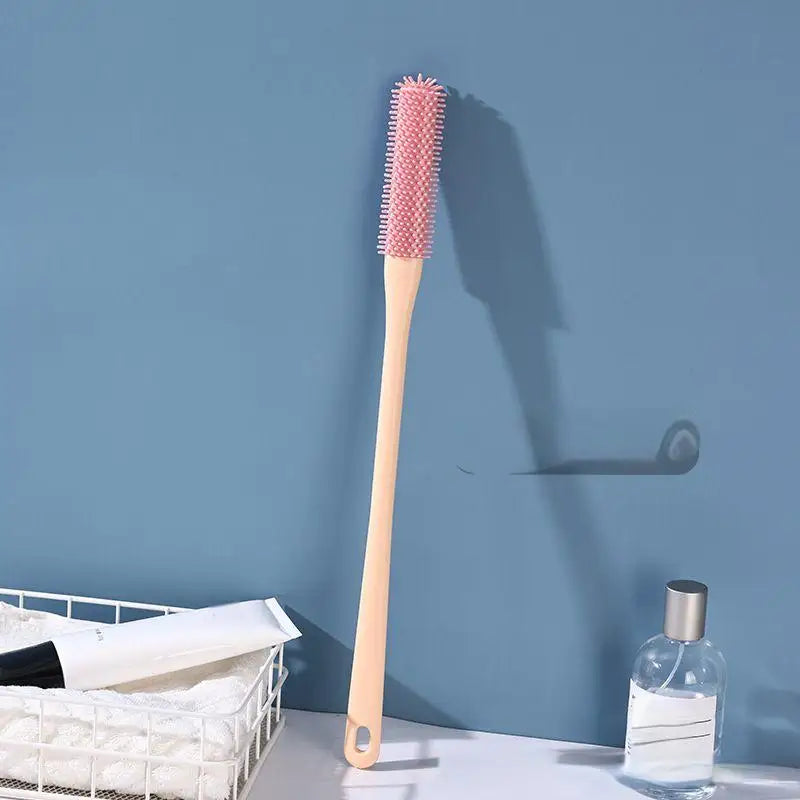 Silicone Shower Foot Brush with Long Handle - Toe Cleaning Scrubber