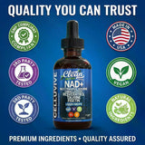 Clean Nutra NAD+ Liquid Drops with Resveratrol and Taurine, 15ml