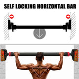 Adjustable Pull-Up Bar with Level Gauge 69-92cm, 200kg Max Load Capacity