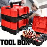 Stackable Tool Organizer Box Durable Plastic Storage Bin for Garage Workshop