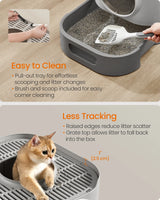 Enclosed Cat Litter Box with Lid and Slide-Out Tray - XL