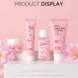 Sakura Skin Care Set with Cleanser, Serum, Eye Cream - Travel Kit for Women