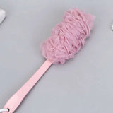 Long Handle Bath Brush Back Scrubber Soft Mesh Shower Puff 1pc