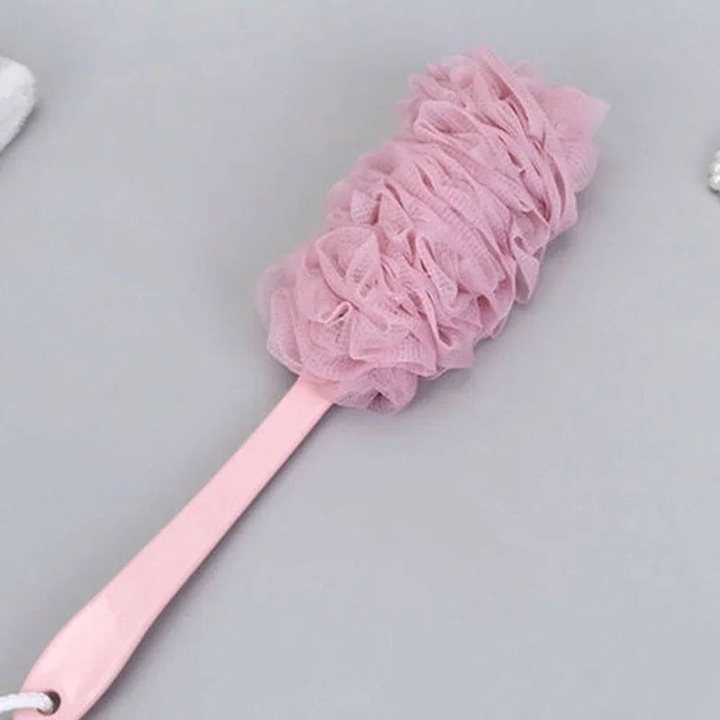Long Handle Bath Brush Back Scrubber Soft Mesh Shower Puff 1pc