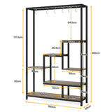 Tribesigns 5-Tier Tall Indoor Plant Stand with 10 Hanging Hooks, 70.9 Inches