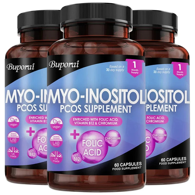 Myo-Inositol Supplement for Hormonal Balance & Ovarian Health - 120 Capsules