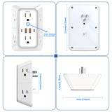 Power Strip with 6 AC Outlets & 4 USB Ports, Multi Socket Fast Charging