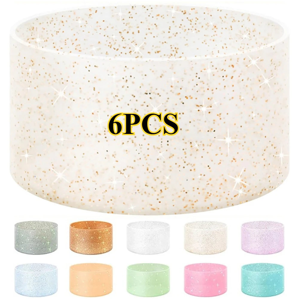 Glitter Silicone Cup Sleeves for Stanley Tumblers, 12-24OZ, 1/6PCS