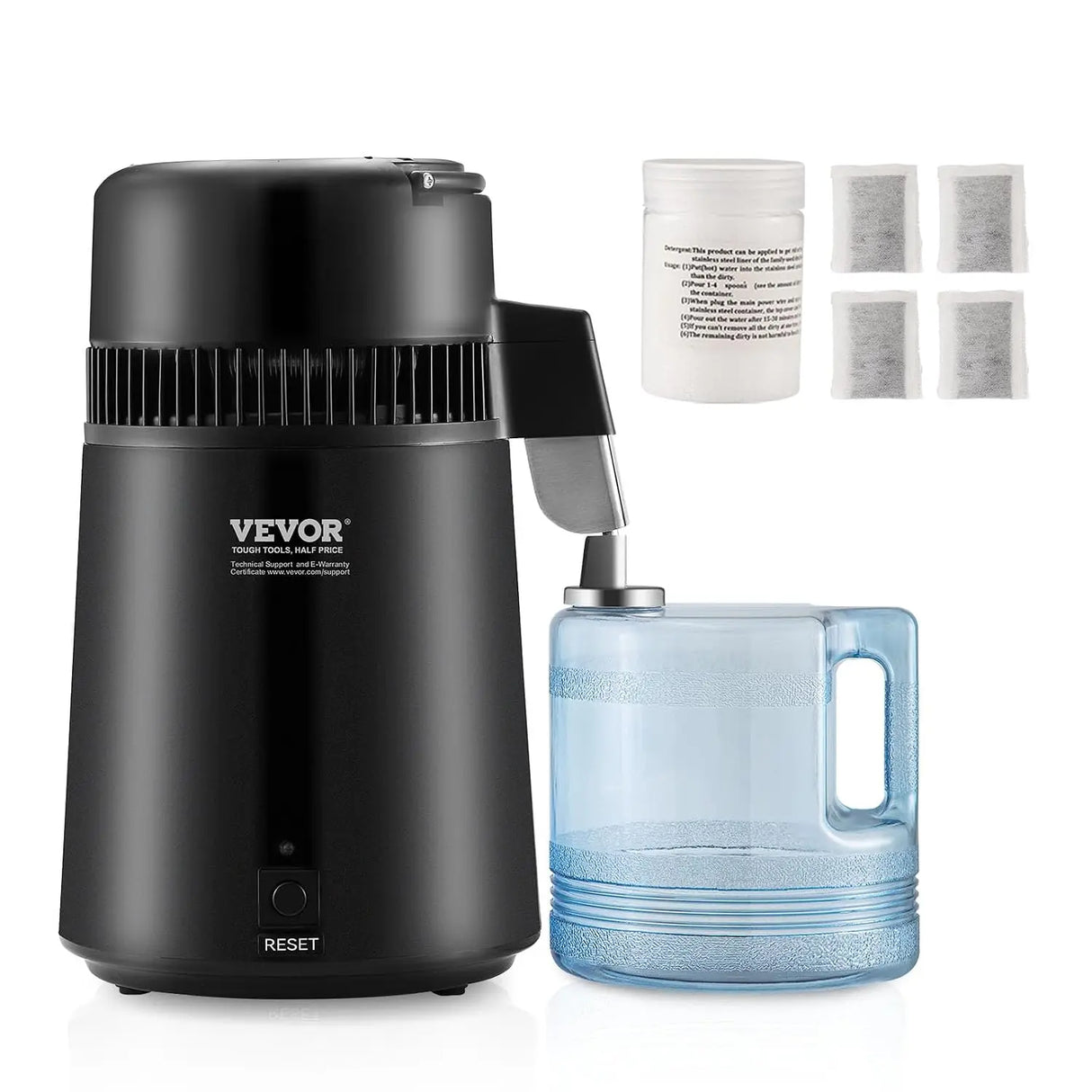 4L Countertop Water Distiller, 750W, 304 Stainless Steel, BPA-Free